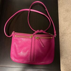 Fossil Leather Crossbody fuchsia leather